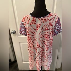 New cabi blouse red white and blue